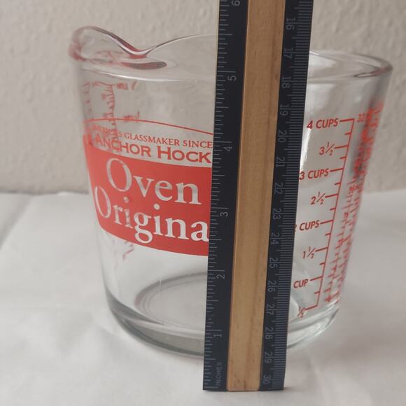 VTG Anchor Hocking Measuring Cup Oven Originals 4 Cup 1 Qt 1L 1000ml 32oz Glass - Picture 7 of 8